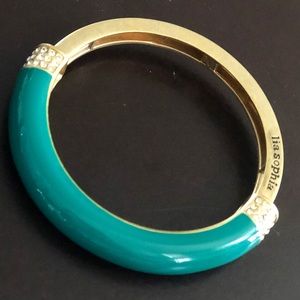 Lia Sophia Brushed Gold and Teal Green Bangle
